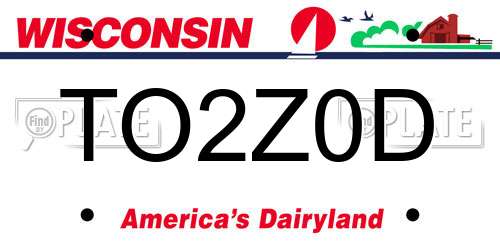 TO2Z0D Wisconsin License Plate