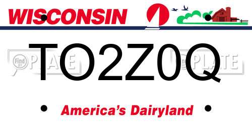 TO2Z0Q Wisconsin License Plate