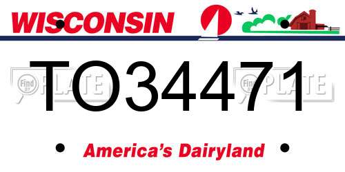 TO34471 Wisconsin License Plate