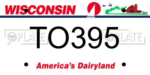 TO395 Wisconsin License Plate