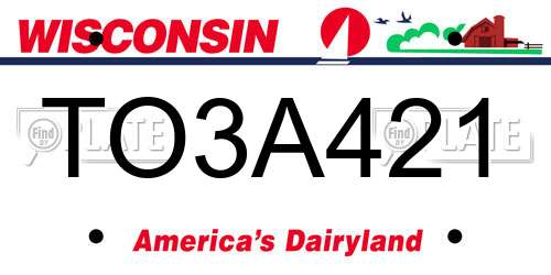 TO3A421 Wisconsin License Plate
