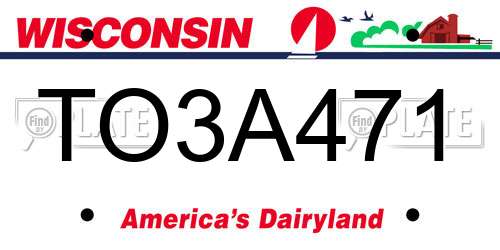 TO3A471 Wisconsin License Plate
