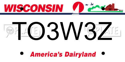 TO3W3Z Wisconsin License Plate