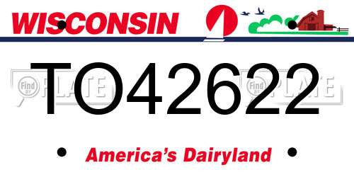 TO42622 Wisconsin License Plate