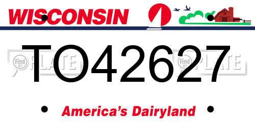 TO42627 Wisconsin License Plate