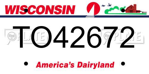 TO42672 Wisconsin License Plate