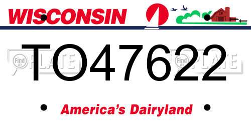TO47622 Wisconsin License Plate