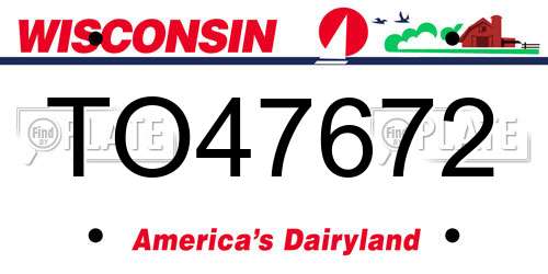TO47672 Wisconsin License Plate