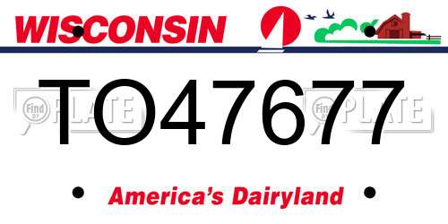 TO47677 Wisconsin License Plate