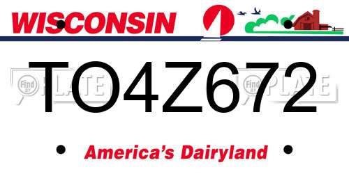 TO4Z672 Wisconsin License Plate