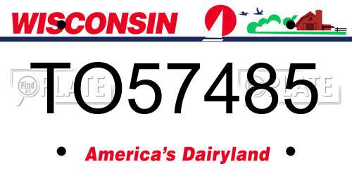 TO57485 Wisconsin License Plate