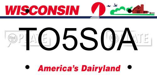 TO5S0A Wisconsin License Plate