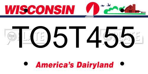 TO5T455 Wisconsin License Plate