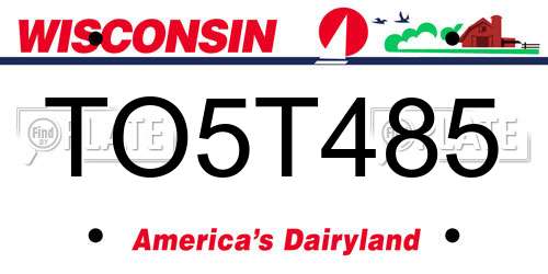 TO5T485 Wisconsin License Plate
