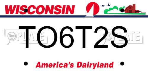 TO6T2S Wisconsin License Plate