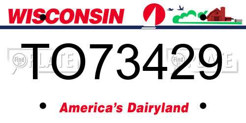 TO73429 Wisconsin License Plate