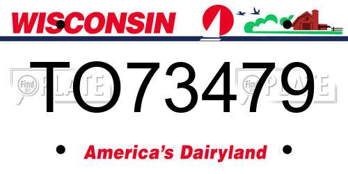 TO73479 Wisconsin License Plate