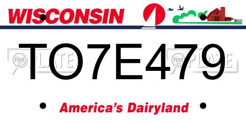 TO7E479 Wisconsin License Plate