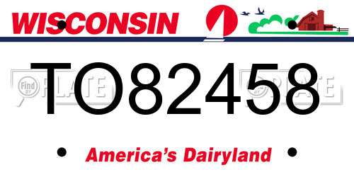 TO82458 Wisconsin License Plate