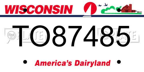 TO87485 Wisconsin License Plate