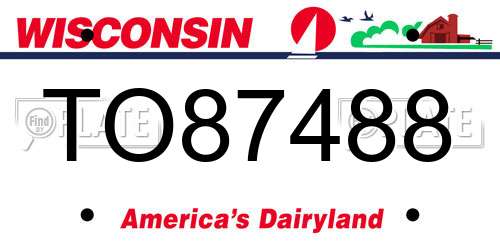 TO87488 Wisconsin License Plate