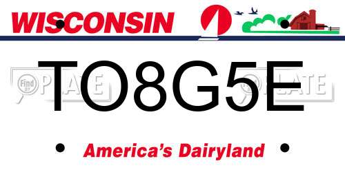 TO8G5E Wisconsin License Plate