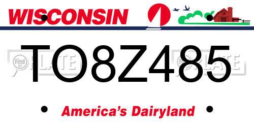 TO8Z485 Wisconsin License Plate
