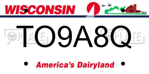 TO9A8Q Wisconsin License Plate