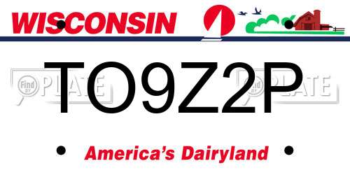 TO9Z2P Wisconsin License Plate