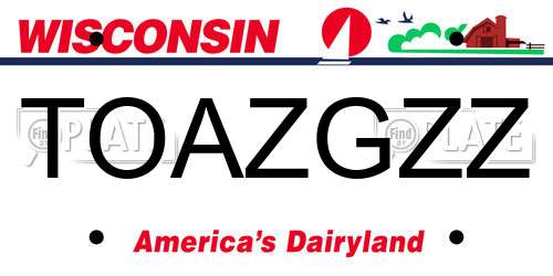 TOAZGZZ Wisconsin License Plate