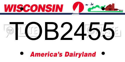 TOB2455 Wisconsin License Plate