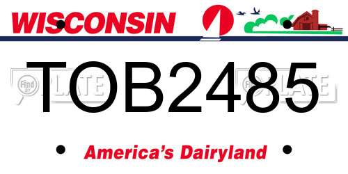TOB2485 Wisconsin License Plate