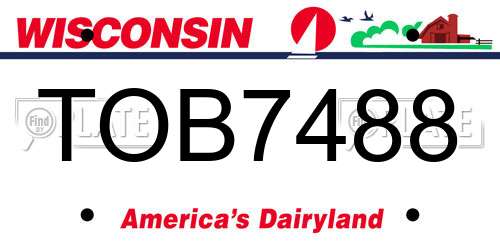 TOB7488 Wisconsin License Plate