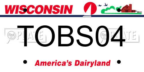 TOBS04 Wisconsin License Plate