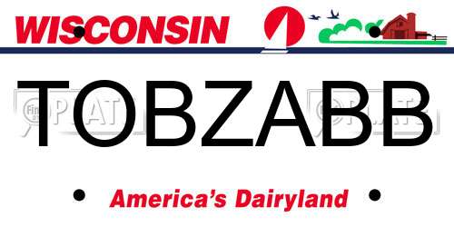 TOBZABB Wisconsin License Plate