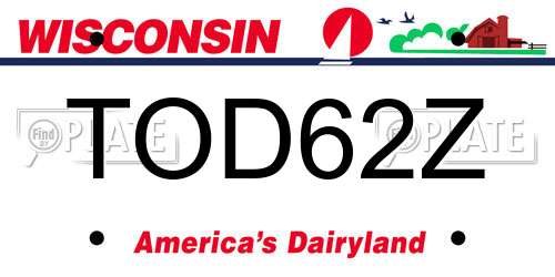 TOD62Z Wisconsin License Plate