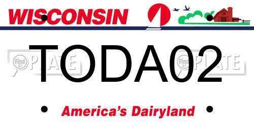TODA02 Wisconsin License Plate