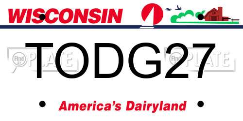 TODG27 Wisconsin License Plate