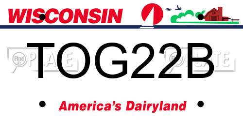 TOG22B Wisconsin License Plate