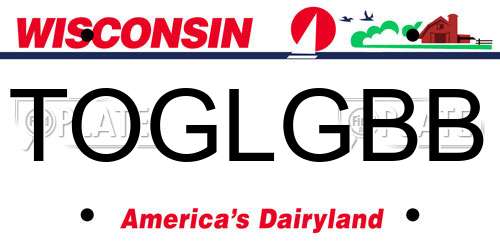 TOGLGBB Wisconsin License Plate