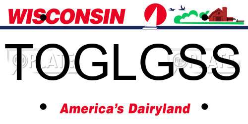 TOGLGSS Wisconsin License Plate