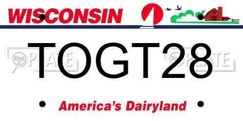 TOGT28 Wisconsin License Plate