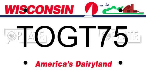 TOGT75 Wisconsin License Plate