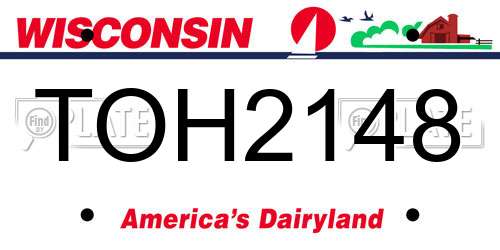 TOH2148 Wisconsin License Plate