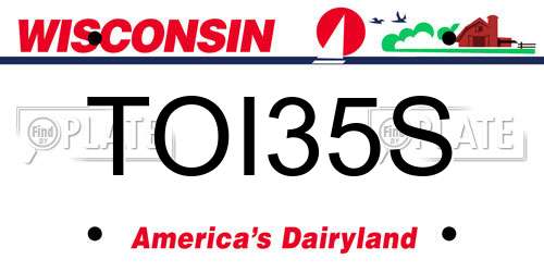 TOI35S Wisconsin License Plate