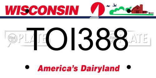 TOI388 Wisconsin License Plate