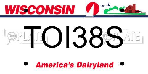 TOI38S Wisconsin License Plate