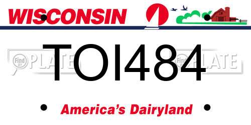 TOI484 Wisconsin License Plate