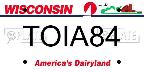 TOIA84 Wisconsin License Plate