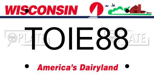TOIE88 Wisconsin License Plate
